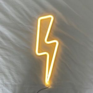 Neon Lightning Bolt Wall Decor